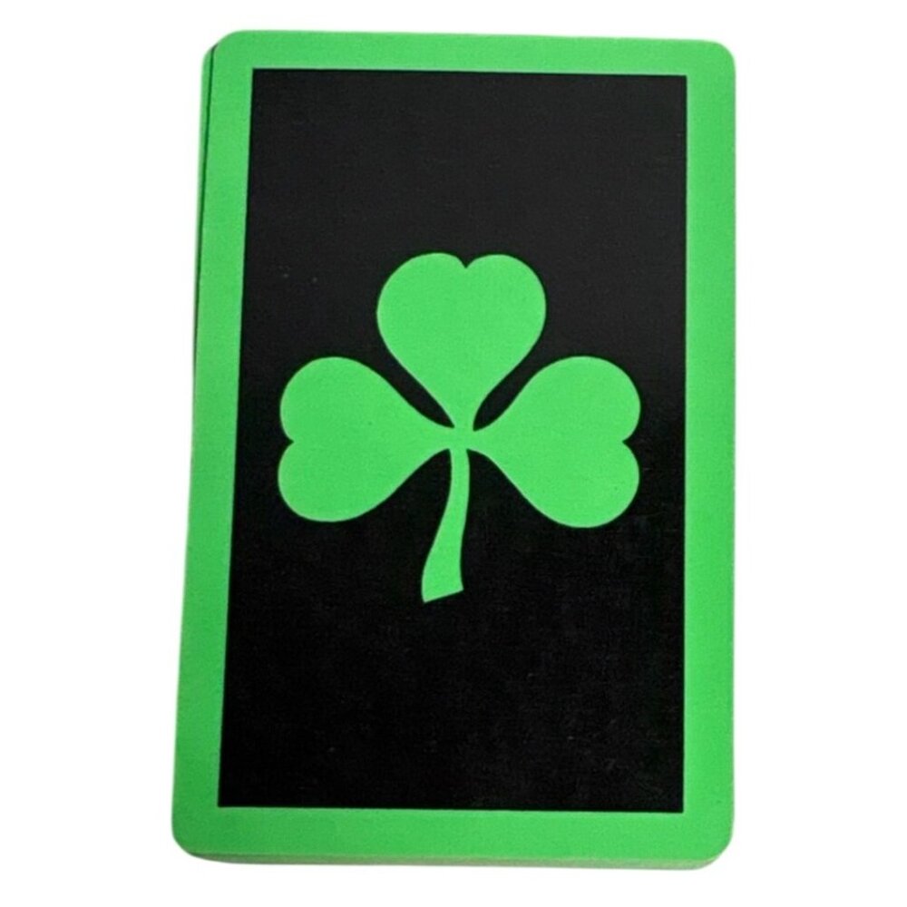 Green Shamrock Playing Cards Plastic Coated Vtg Western Publishing USA Complete